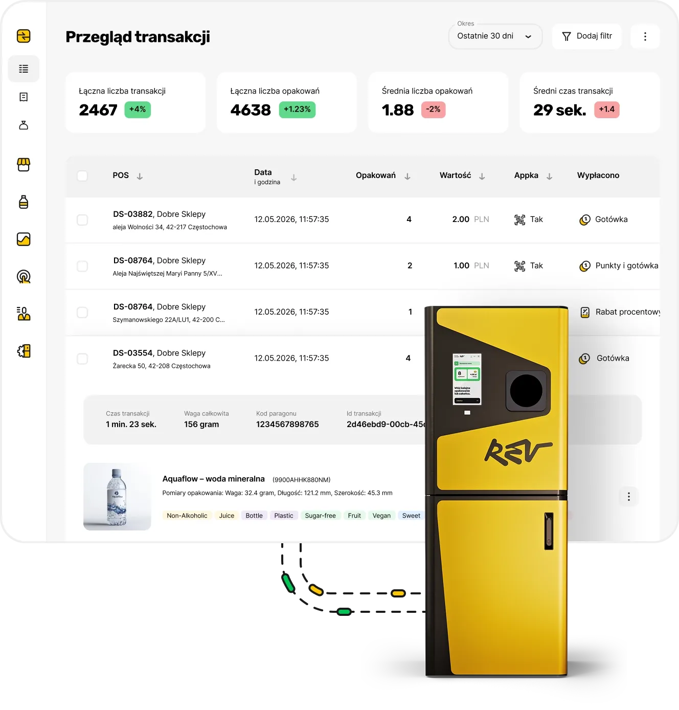 Aplikacja Maas Sync połączona z automatem kaucyjnym Rev Loop