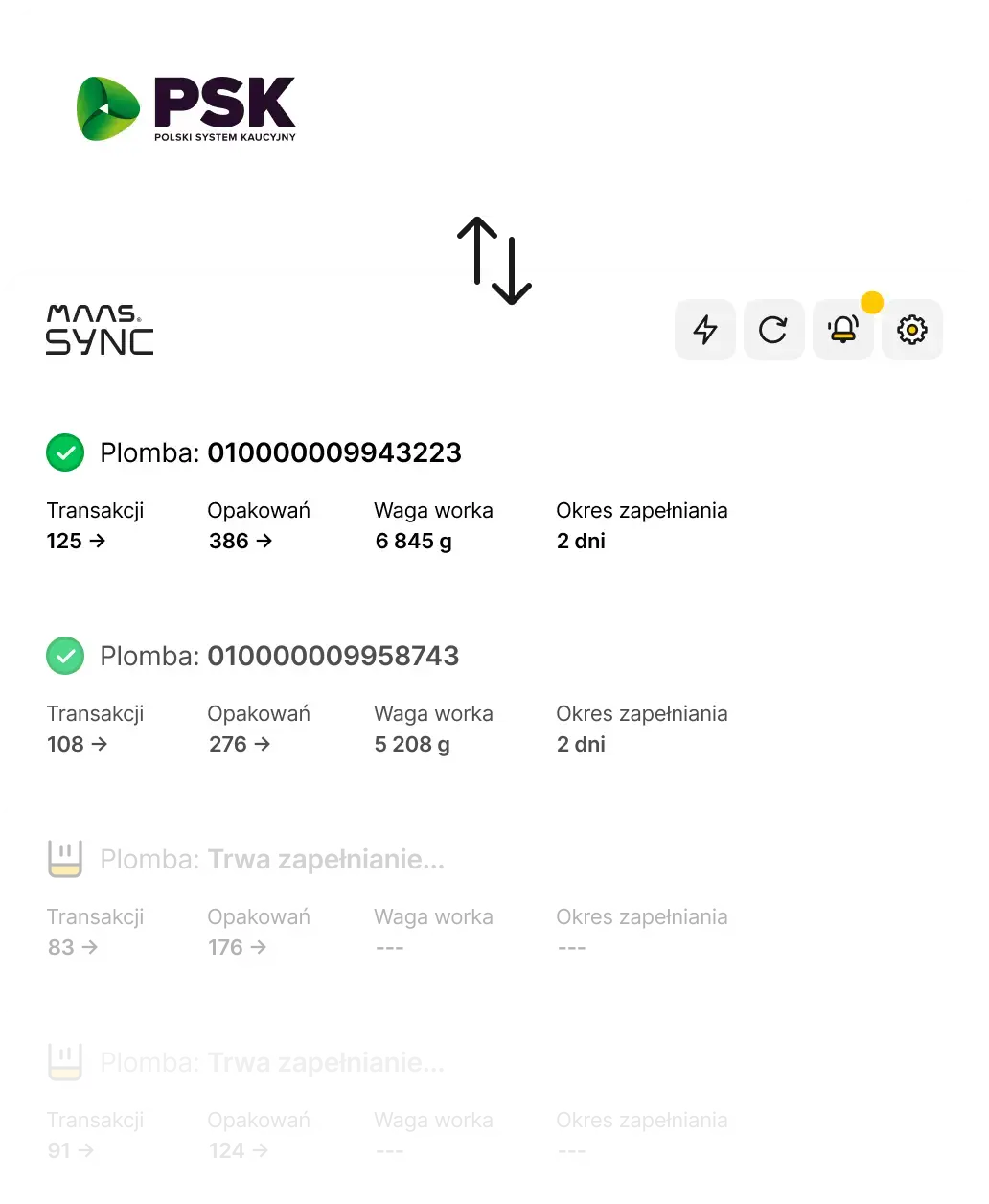Maas Sync przesyła dane o plombach i workach do systemu Polskiego Systemu Kaucyjnego