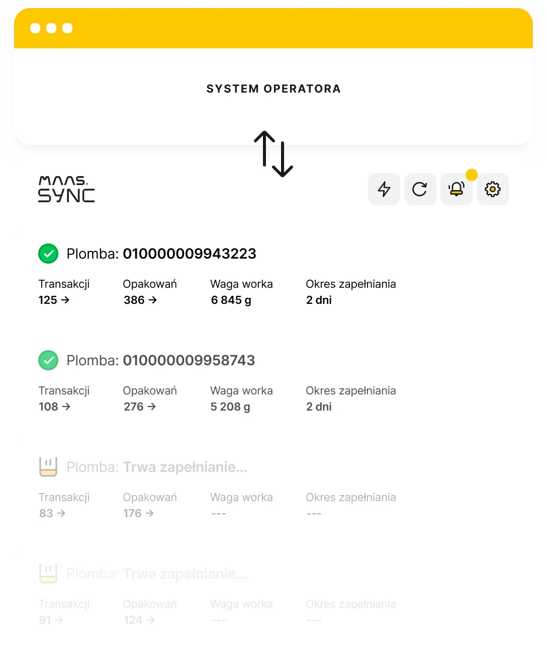 Maas Sync przesyła numery plomb i dane o workach do systemu operatora